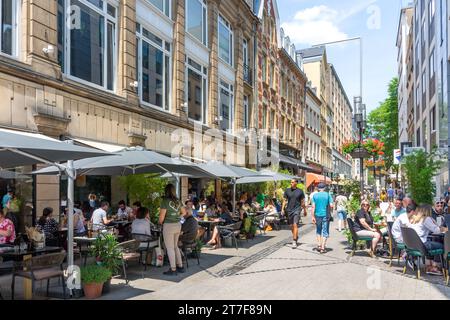 Outdoor restaurants, Rue des Capucins, Ville Haute, City of Luxembourg, Luxembourg Stock Photo