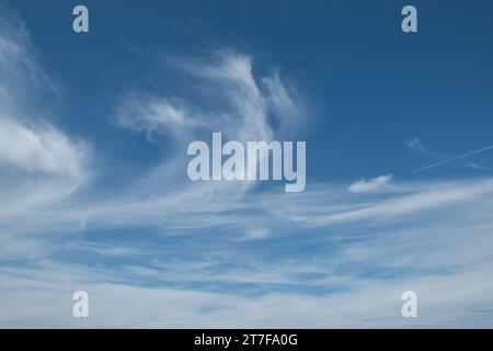 Cirrus clouds sky background. Stock Photo