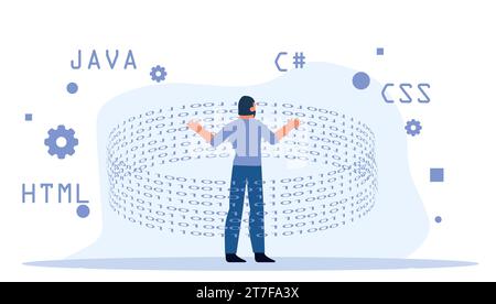 Futuristic realm of business, digital network of innovation thrives, powered by cutting edge technology, cyber data, and communication merge seamlessl Stock Vector