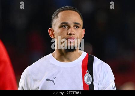 Noah Okafor of AC Milan looks on during the Serie A TIM match between US Lecce and AC Milan at Stadio Ettore Giardiniero - Via del Mare, Lecce, Italy Stock Photo