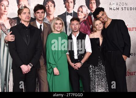 Los Angeles, USA. 14th Nov, 2023. Paul Rhys, Jacob Elordi, Emerald Fennell, Barry Keoghan, Carey Mulligan, Archie Madekwe arriving to the Los Angeles premiere of ‘Saltburn held at the Ace Theatre Downtown LA on November 14, 2023 in Los Angeles, Ca. © Lisa OConnor/AFF-USA.com Credit: AFF/Alamy Live News Stock Photo