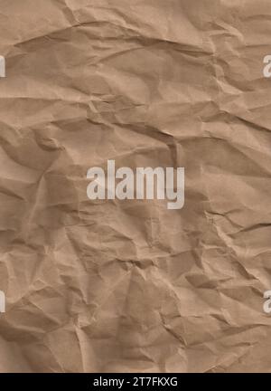 The texture of crumpled paper is light brown. Background for the inscription Stock Photo
