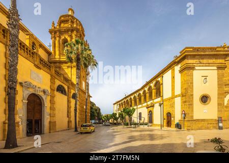 MAZARA DEL VALLO, ITALY - JULY 8, 2023: Cathedral of The Holy Savior with Diocesan Museum in historic centre of town in southwestern of Sicily. Stock Photo