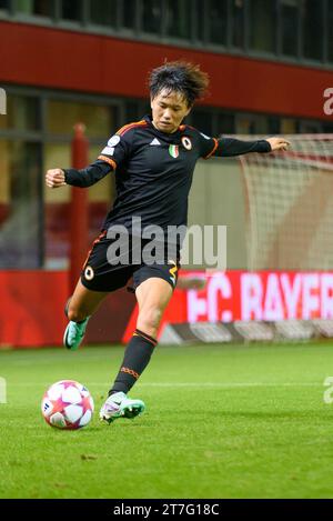 Munich, Germany. 15th Nov, 2023. Munich, Germany, November 15th 2022: Moeka Minami (2 AS Roma) during the UEFA Womens Champions League group stage match between FC Bayern Munich and AS Roma at FC Bayern Campus in Munich, Germany. (Sven Beyrich/SPP) Credit: SPP Sport Press Photo. /Alamy Live News Stock Photo