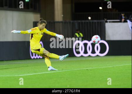 Munich, Germany. 15th Nov, 2023. Munich, Germany, November 15th 2022: Goalkeeper Camelia Ceasar (12 AS Roma) during the UEFA Womens Champions League group stage match between FC Bayern Munich and AS Roma at FC Bayern Campus in Munich, Germany. (Sven Beyrich/SPP) Credit: SPP Sport Press Photo. /Alamy Live News Stock Photo