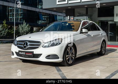 ISTANBUL TURKEY - NOVEMBER 12, 2023: Mercedes-Benz E-Class is a range of executive cars manufactured by German automaker Mercedes-Benz in various engi Stock Photo