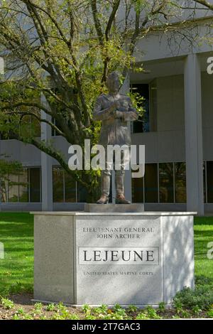Lejeune Hall and statue on campus at the United States Naval Academy at Annapolis MD Stock Photo