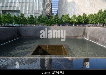 The 9/11 Memorial Fountains in New York City Stock Photo