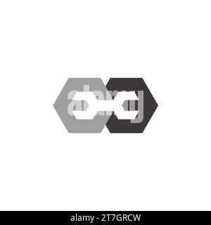 letter e shadow wrench paper design logo vector Stock Vector