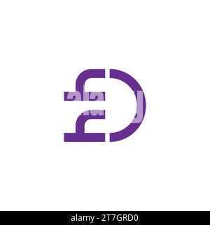 letter hd simple loop geometric smile logo vector Stock Vector