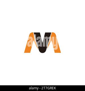 letter mv colorful geometric logo vector Stock Vector