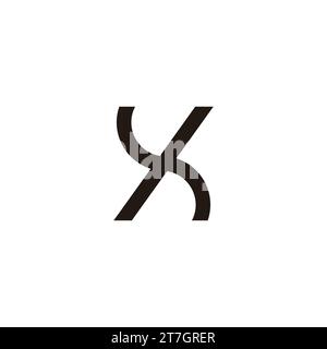 letter kx simple linked line logo vector Stock Vector