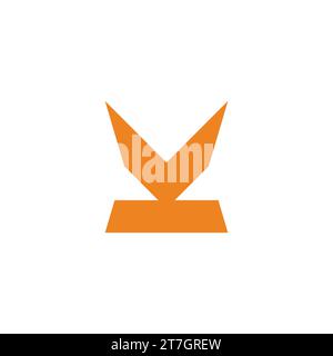 letter v golden medal simple logo vector Stock Vector