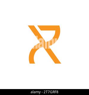 letter xr simple linked line logo vector Stock Vector