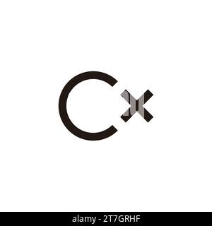 letter cx simple geometric line logo vector Stock Vector