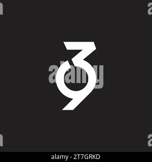 number 39 linked geometric simple logo vector Stock Vector