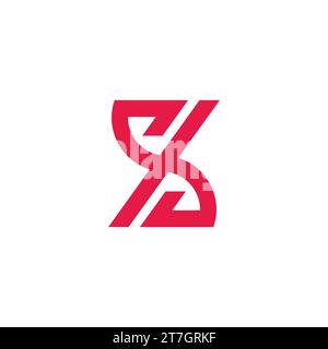 letter sx simple arrows stripes logo vector Stock Vector