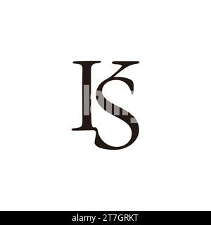 letter ks simple linked font serif logo vector Stock Vector