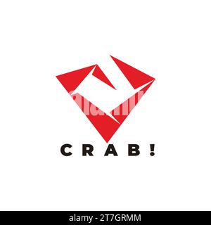 letter v crab bite symbol logo vector Stock Vector