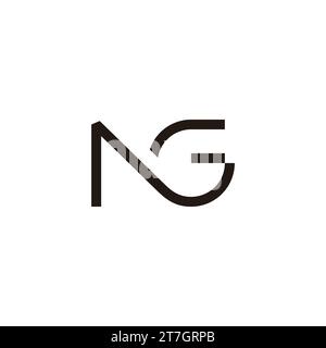 letter ng simple geometric linked line logo vector Stock Vector