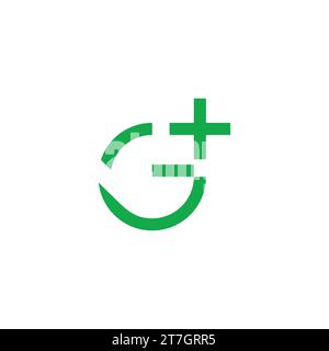 letter g plus medical symbol logo vector Stock Vector