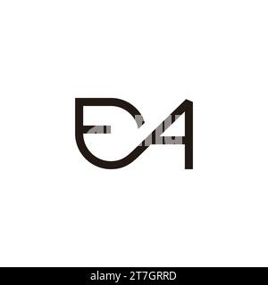 letter fa simple linear abstract logo vector Stock Vector