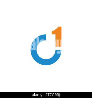 letter c1 colorful circle simple logo vector Stock Vector