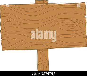 Wood Plank Signage Board Stand Fence Cartoon Illustration Template ...