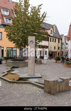 Monument to Jewish Life in Rottenburg by the artist Ralf Ehmann, Old Town, Rottenburg am Neckar, Baden-Wuerttemberg, Germany Stock Photo