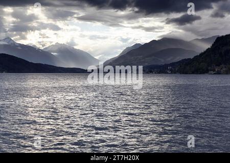 Stormy atmosphere at Lake Lake Millstatt, Carinthia, Austria Stock Photo