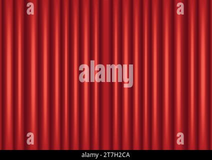 Vector illustration of closed red curtain, theater, performance template design Stock Vector
