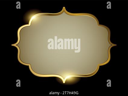 Vector illustration of golden frame with blank space for copy Stock Vector