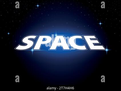Text Space on starry sky background, universe, infinity vector illustration Stock Vector