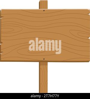 Wood Plank Signage Board Stand Fence Cartoon Illustration Template ...