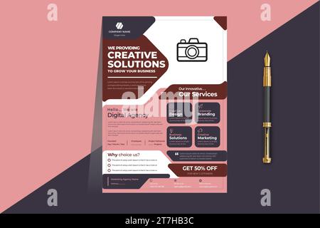 Corporate flyer design template. modern and professional corporate design template. Annual report brochure flyer design template vector, Leaflet. Stock Vector