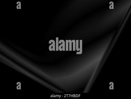 Dark grey smooth geometric element abstract background. Monochrome liquid vector design Stock Vector