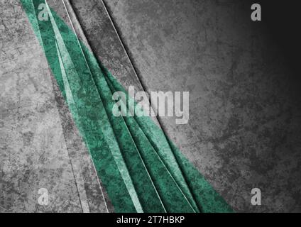 Dark grey and green stripes abstract grunge geometric background. Vector vintage design Stock Vector