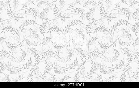 Horizontally And Vertically Repeatable Vector Seamless Monochrome Botanical Pattern. Stock Vector