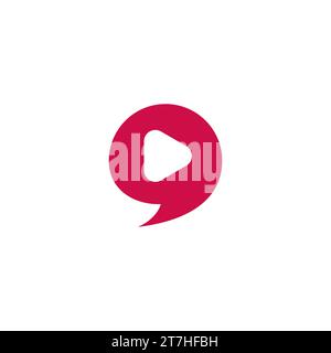 Video Chat Icon Logo Simple Design Stock Vector