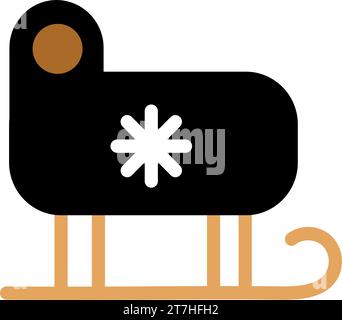 Luxury symbol of Santa Claus winter sleigh. Christmas symbol in boho style. Festive New Year vector icon isolated on white background for decoration o Stock Vector