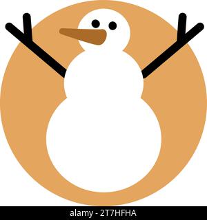 Luxury symbol of snowman. Christmas symbol in boho style. Festive New Year vector icon isolated on white background for decoration of holiday design Stock Vector