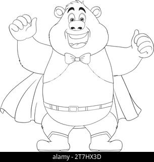 Cheerful Happy Bear Cartoon Character in Circus Cloth Stock Vector