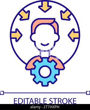 2D simple thin line metacognition icon Stock Vector