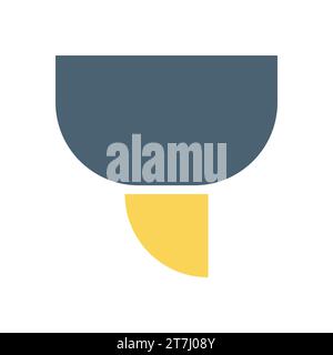 Display bauhaus vector font bold letter logo Y alphabet capital geometry Typeface abc element for social media, web design, poster, banner, greeting Stock Vector