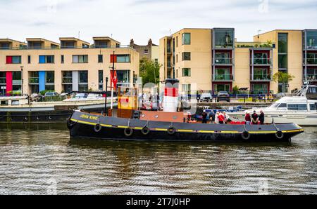 John King (1935) is an historic steel hulled tug built by Charles Hill & Sons of Bristol.  She worked on the river Avon and in Bristol Docks, UK. Stock Photo