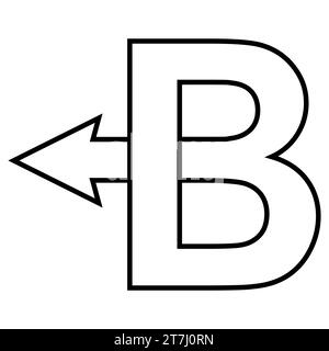 Capital letter B back arrow, back arrow B logo concept Stock Vector