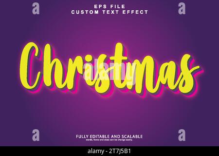 Christmas 3d editable premium text effect Stock Vector