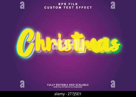 Christmas 3d editable premium text effect Stock Vector