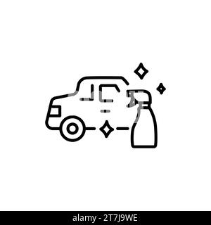 Regular vehicle cleaning linear icon. Car wash. Thin line customizable illustration. Contour symbol. Vector isolated outline drawing. Editable stroke Stock Vector