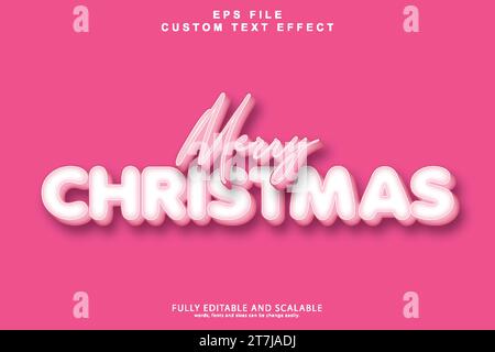 Christmas 3d editable premium text effect Stock Vector
